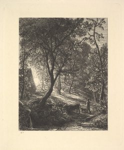 La cabaña del pastor, o atardecer, 1880 de Samuel Palmer