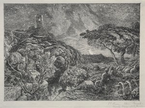 La Torre Solitaria, 1879 de Samuel Palmer