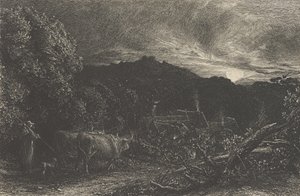 El Labrador Cansado, o El Pastor, o Tardus Bubulcus, comenzado en 1858 de Samuel Palmer