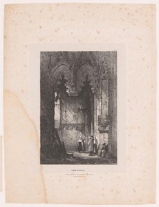 Interior de una iglesia en Louviers Louviers (título sobre el objeto) Interiores (título de la serie) Interiores (título de la serie) de Samuel Prout (attributed to)