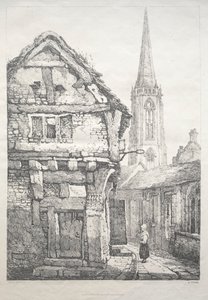 Una serie de edificios antiguos y cabañas rurales en el norte de Inglaterra: En York, Calle..., 1821