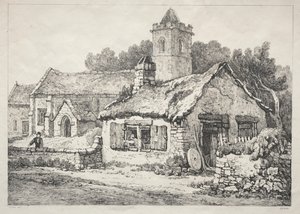Una serie de edificios antiguos y cabañas rurales en el norte de Inglaterra: Ayton, 1821 de Samuel Prout
