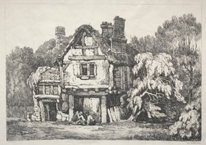 A Series of Ancient Buildings and Rural Cottages in the North of England:  Near Ashbourn de Samuel Prout