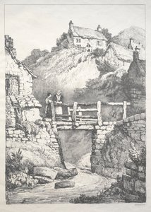 A Series of Ancient Buildings and Rural Cottages in the North of England:  Runswick de Samuel Prout