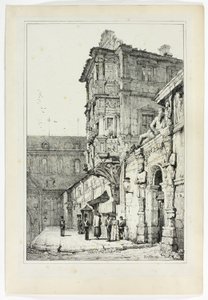 Ancien Palais, Bamberg, a partir de facsímiles de bocetos realizados en Flandes y Alemania de Samuel Prout
