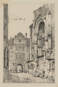 Facisimilies de bocetos realizados en Flandes y Alemania: Iglesia de Thein, Praga de Samuel Prout