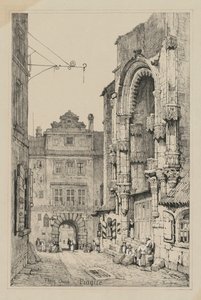 Facsímiles de bocetos hechos en Flandes y Alemania: Iglesia de Thein, Praga, 1833 de Samuel Prout