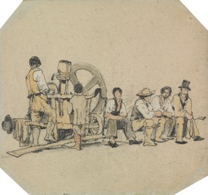 Amoladora mecánica con figuras de Samuel Prout