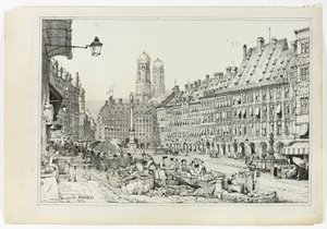 Múnich, a partir de facsímiles de bocetos realizados en Flandes y Alemania de Samuel Prout