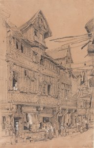 Calle Vieja de Lisieux, hacia 1820 (acuarela sobre papel) de Samuel Prout
