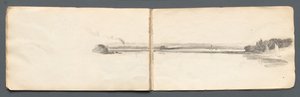 Cuaderno de bocetos: Paisaje con veleros, 1814 de Samuel Prout