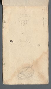 Cuaderno de bocetos: Estudio de cruz y bote en la contraportada, 1814 de Samuel Prout