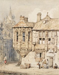 Escena callejera en Rouen, principios del siglo XIX de Samuel Prout