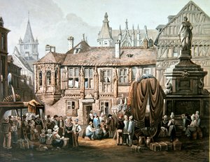 El Hotel de Bourgtheroulde, Place de la Pucelle, Ruan, c.1825 de Samuel Prout