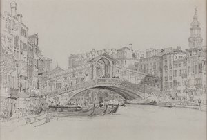 El Rialto, Venecia, fecha desconocida (acuarela sobre papel) de Samuel Prout