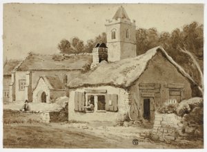 Iglesia y calle del pueblo de Samuel Prout