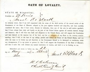 Juramento de lealtad de Samuel R. Black de Missouri, Condado de St. Louis de Samuel R. Black