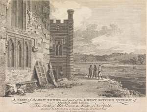 A View of the New Tower and part of the Great Kitchin Window of Arundel Castle, Sussex (publicado por J. Sewell); página 13 (Volumen Uno)
