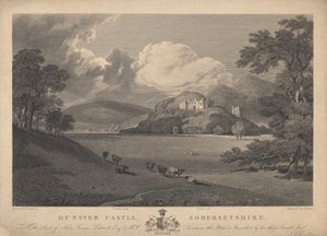 Vista noreste del castillo de Dunster, Somersetshire de Samuel Rawle