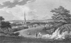 Salisbury, desde la carretera de Londres, 1805 de Samuel Rawle