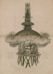 El observatorio erigido sobre la cruz de la Catedral de San Pablo de Samuel Rawle