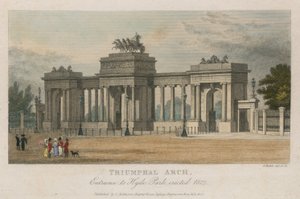 Arco de triunfo, entrada a Hyde Park Corner, Londres, erigido en 1827 de Samuel Rawle