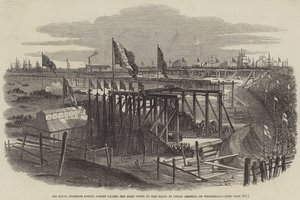 Su Alteza Real el Príncipe Alberto colocando la primera piedra de los muelles en Great Grimsby, el miércoles de Samuel Read