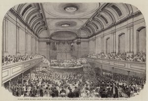 Su Alteza Real el Príncipe Consorte dando el discurso inaugural a la Asociación Británica en el Nuevo Salón de Música, Aberdeen de Samuel Read