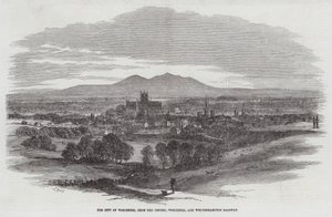 La ciudad de Worcester, desde el ferrocarril de Oxford, Worcester y Wolverhampton de Samuel Read