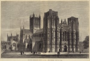 El Instituto Arqueológico Real en Wells, Catedral de Wells (grabado) de Samuel Read