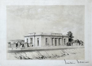 Swinton Station, c1840 (litografía tintada sobre papel) de Samuel Russell
