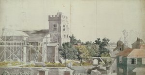 Iglesia de Twickenham bajo andamios, siglo XVIII