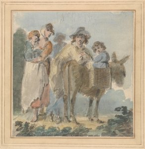 Una familia campesina con un burro de Samuel Shelley