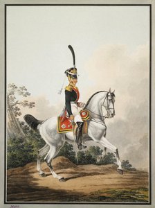 Oficial de campo del Regimiento Preobrazhensky a caballo, principios del siglo XIX de Samuel Shiflard