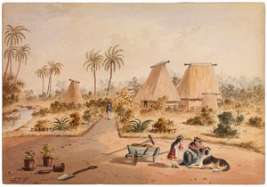 La Granja, Bahía Savu, Fiji, 1870 de Samuel Thomas Gill