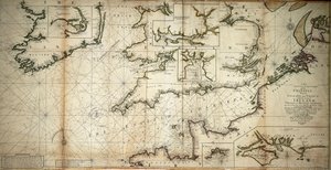 Un nuevo y correcto gran calado del Channell entre Inglaterra y Francia con la costa de Irlanda St. Georges  Bristoll Channell y varios de los puertos más notables a lo grande de Samuel Thornton