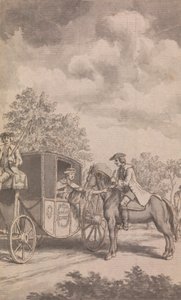 Una Ilustración para el Calendario Newgate: Raby, encontrando el anillo de una mujer difícil de arrancar, le cortó el dedo, cerca de Finchley. de Samuel Wale