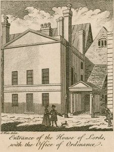 Entrada de la Casa de los Lores con la Oficina de Ordenanza, Westminster de Samuel Wale