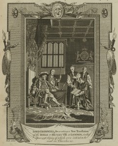 Lord Cromwell presentando una nueva traducción de la Biblia al Rey Enrique VIII en Londres en el año 1538 de Samuel Wale