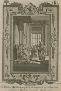 La Carta de Derechos ratificada en la Revolución por el Rey Guillermo y la Reina María