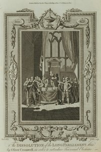 La disolución del Parlamento Largo 1653 por Oliver Cromwell (grabado) de Samuel Wale