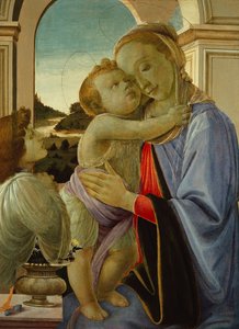 Virgen con el Niño y ángel adorador, c.1468 (temple sobre tabla)