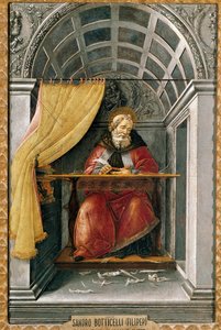 San Agustín en su celda. Pintura de Alessandro di Mariano dei Filipepi, conocido como Sandro Botticelli (1445-1510) de Sandro Botticelli