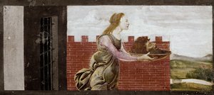Salomé sosteniendo la cabeza de San Juan Bautista (detalle) de Sandro Botticelli