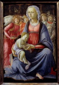 Virgen y Niño rodeados de cinco ángeles de Sandro Botticelli