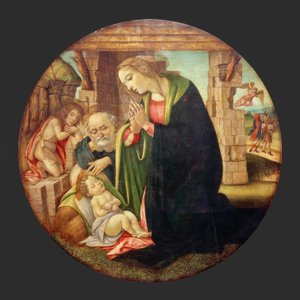 Adoración del niño con San Juan niño de Sandro Botticelli