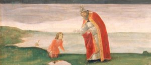 San Agustín y el niño en la playa de Sandro Botticelli