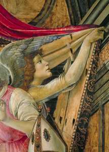 Detalle de Ángeles del Retablo de San Barnaba de Sandro Botticelli