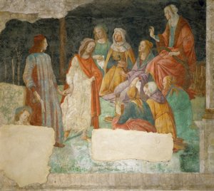 Un joven (¿Lorenzo Tornabuoni?) es guiado por Minerva de Sandro Botticelli