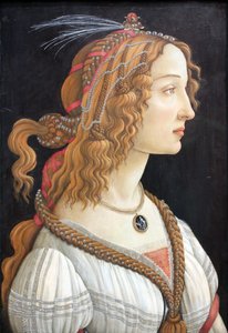 Retrato idealizado de una dama (Retrato de Simonetta Vespucci como ninfa) de Sandro Botticelli